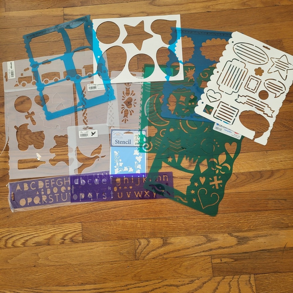 Lot Of Assorted Stencils Scrapbooking‎ Arts Crafts